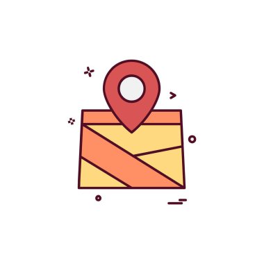 Gezinti simgesi tasarım, renkli vektör çizim