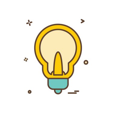 Ampul simgesi tasarım, renkli vektör çizim