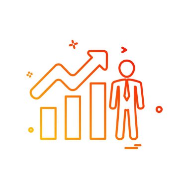 İş grafiği düz simge vektör çizim 