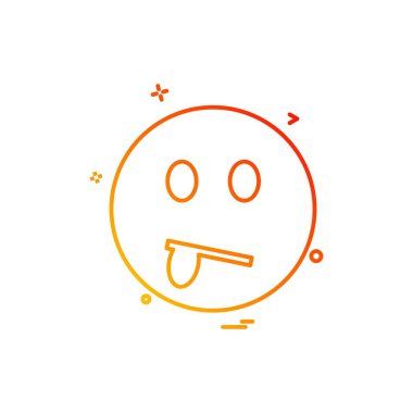 Emoji simgesi tasarım, renkli vektör çizim