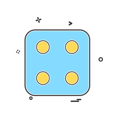 Zar simgesi tasarım, renkli vektör çizim