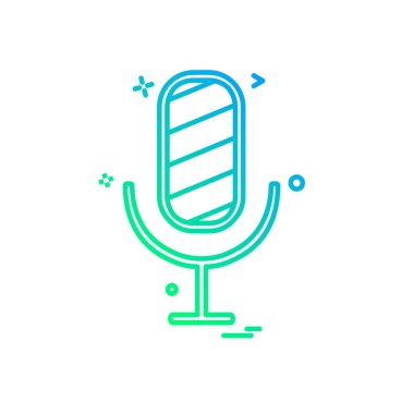 Mikrofon simgesi tasarım, renkli vektör çizim