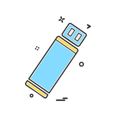 USB aygıt simgesi tasarım, renkli vektör çizim