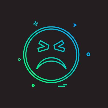 Üzgün emoji simgesi tasarım vektörü