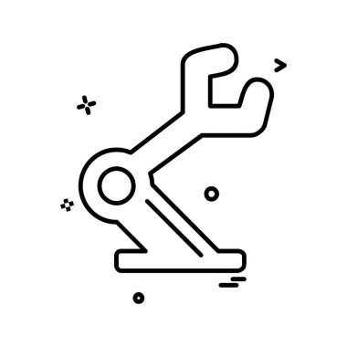 Çalışma araçlar simgesi tasarım, renkli vektör çizim 