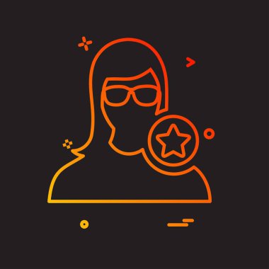 Kadın avatar simge tasarlamak vektör