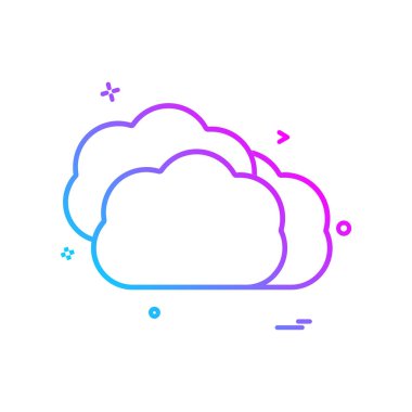 Bulut simgesi tasarım, renkli vektör çizim