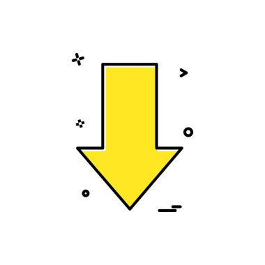 ok aşağı yönlü ikon vektör tasarımı