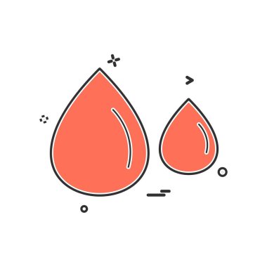 Kan simgesi tasarım, renkli vektör çizim