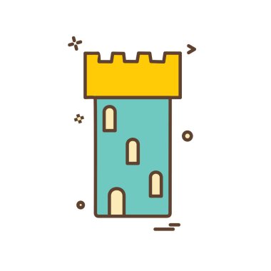 Fort simgesi tasarım vektörü