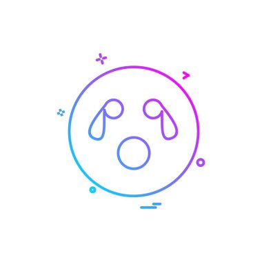 Emoji simgesi tasarım, renkli vektör çizim