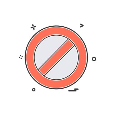 Değil izin verilen simgesi tasarım, renkli vektör çizim