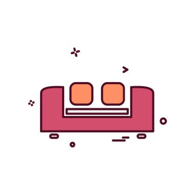 Mobilya simgesi tasarım, renkli vektör çizim