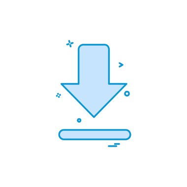 Aşağı ok simgesi tasarım vektörü