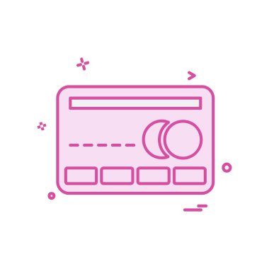 Kredi kartı simgesi tasarım, renkli vektör çizim