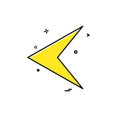 Sol ok simgesi tasarım vektörü