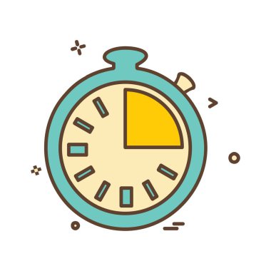 saat düz ikon vektör illüstrasyonu 