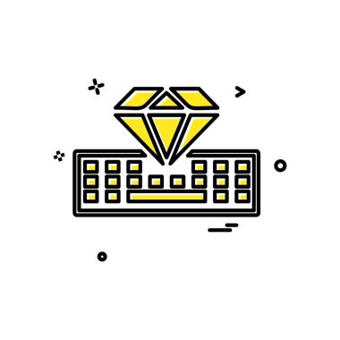 Klavye simgesi tasarım, renkli vektör çizim