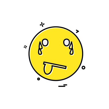 Emoji simgesi tasarım, renkli vektör çizim