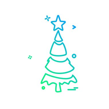 Noel ağacı simge tasarlamak vektör