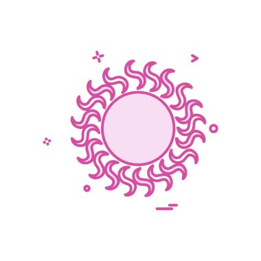 Güneş simgesi tasarım, renkli vektör çizim