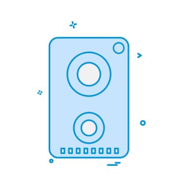 Hoparlör simgesi tasarım, renkli vektör çizim 