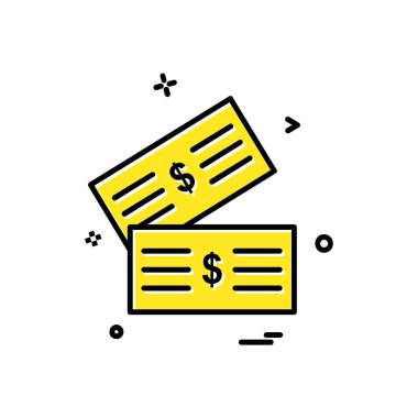 Dolar simgesi tasarım, renkli vektör çizim