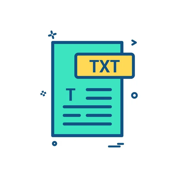 Txt Bestand Formaat Pictogram Vector Design — Stockvector