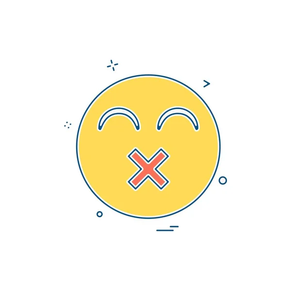 Emoji Ikon Design Vektorillustration — Stock vektor