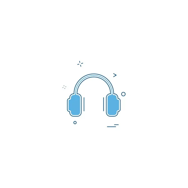 Headphone Icon Design Vector — Stock Vector