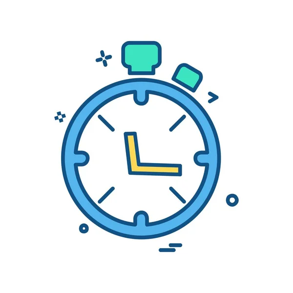 Clock Icon Design Vector Illustration — Stock Vector