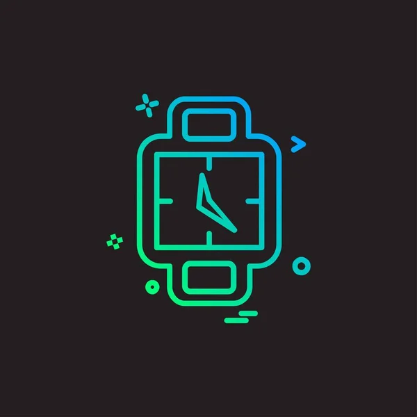 Horloge Pictogram Ontwerp Kleurrijke Vectorillustratie — Stockvector