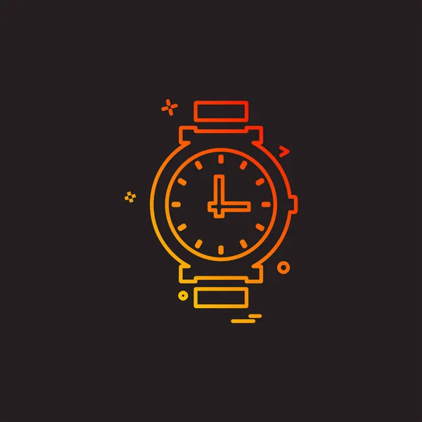 Diseño Del Icono Del Reloj Ilustración Vectorial Colorido — Vector de stock