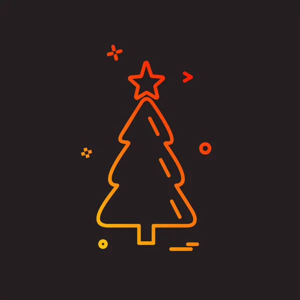 Árbol Navidad Icono Diseño Vector — Vector de stock