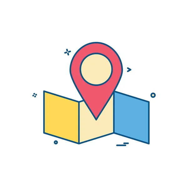 地図位置情報ナビゲーションアイコンベクトルデザイン — ストックベクタ