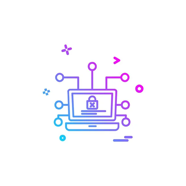 Cyber Security Icon Design Vector — Stock Vector