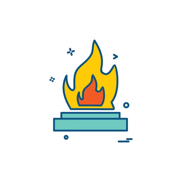 火のアイコンのデザインベクトル — ストックベクタ