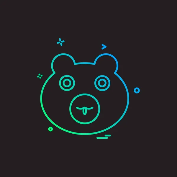 Niedźwiedź Ikona Designu Ilustracja Kolorowy Wektor — Wektor stockowy