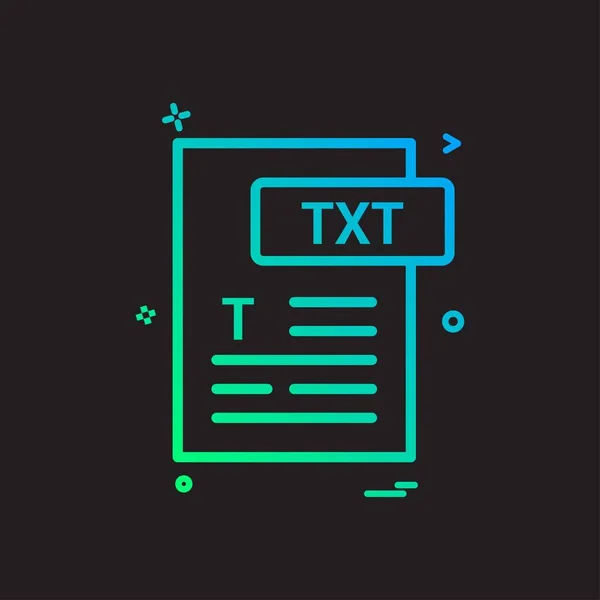 Txt Bestand Formaat Pictogram Vector Design — Stockvector