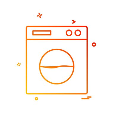 Çamaşır makinesi simgesi tasarım vektörü