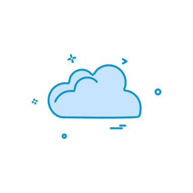 Bulut simgesi tasarım, renkli vektör çizim