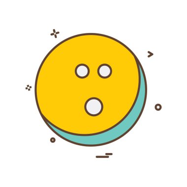 Bowling simgesi tasarım, renkli vektör çizim