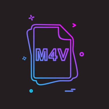 M4V dosya tipi simge tasarım vektörü