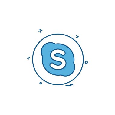 medya ağ sosyal skype simge vektör 
