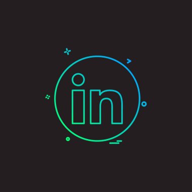 ağ ortamı sosyal LinkedIn simge vektör tasarımı