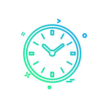 saat düz ikon vektör illüstrasyonu 