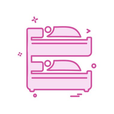Yatak simgesi tasarımı vektör çizimi 