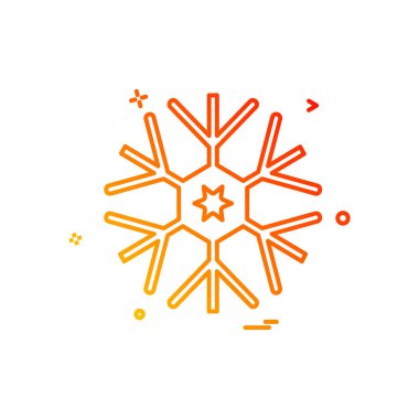 Beyaz arka plan üzerinde renkli kar tanesi simgesi