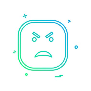 Üzgün emoji simgesi tasarım, renkli vektör çizim