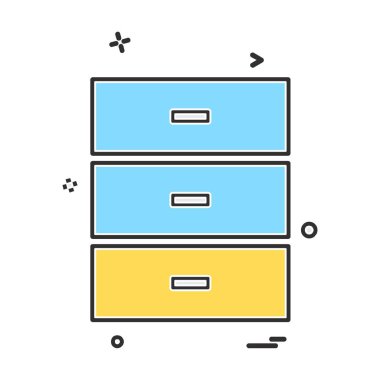 Çekmece simgesi tasarım vektörü 